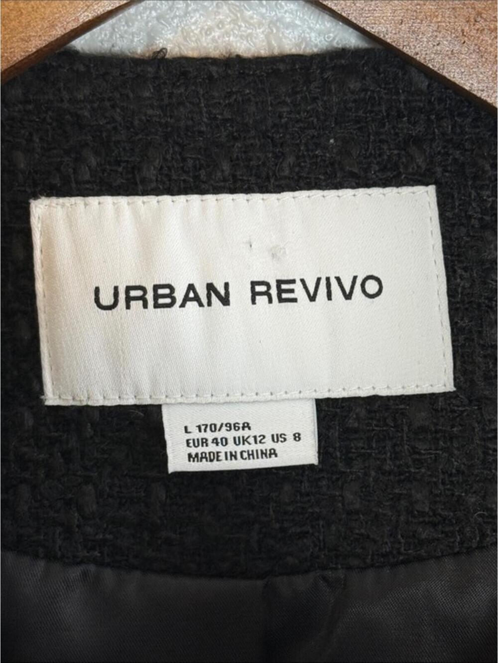 Urban Revivo Black Textured Polyester Button-Up Jacket Size L - Picture 2 of 4